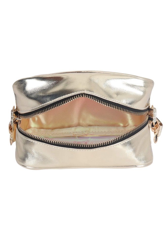 Hamster London Shiny Fur Handle Sling Bag for Girl's and Woman (Black, Size: 18X7X11 cm) - Image 5